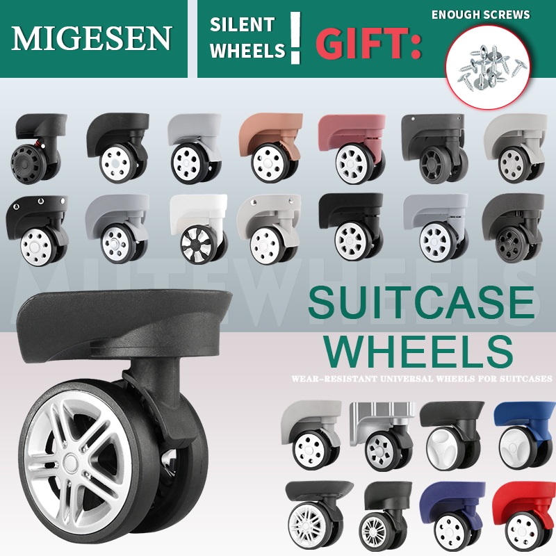 Silent Replacement Luggage Wheels - 1 Pair of Universal Luggage Wheel