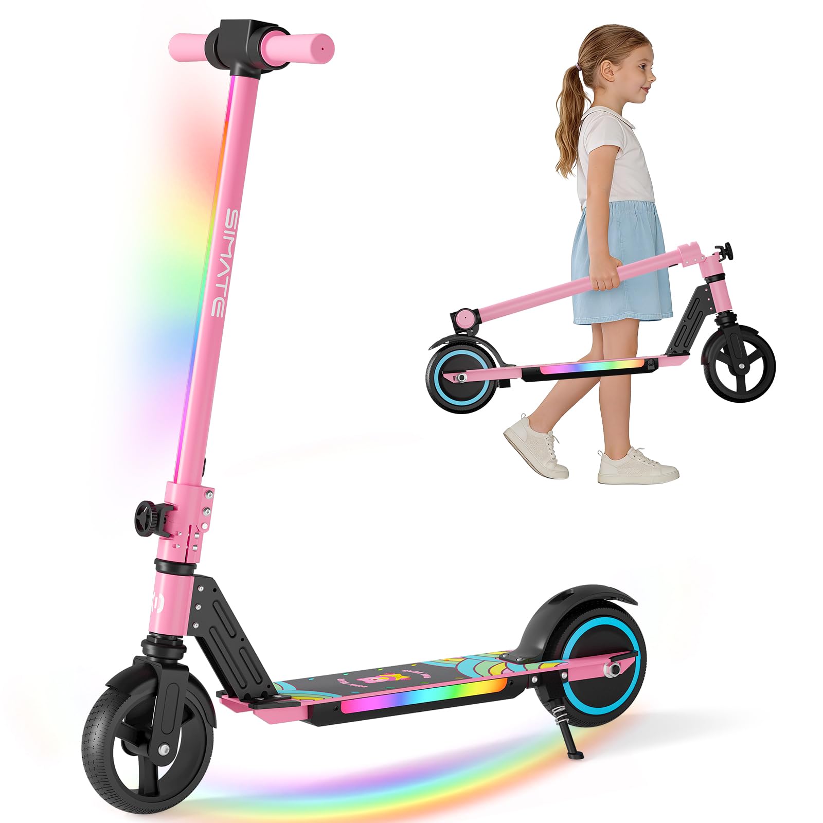 Kids Ride On Suitcase Scooter - SIMATE Electric Scooter for Kids 6-14,