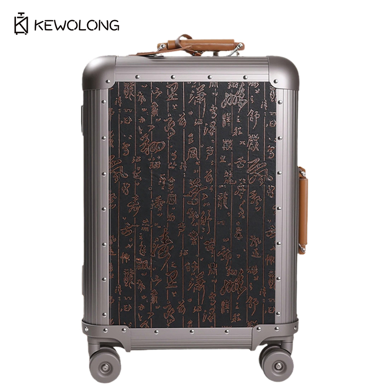 Spinner Wheel Rolling Suitcase 20 Inch - Full Aluminum Magnesium Alloy Spinner Suitcase