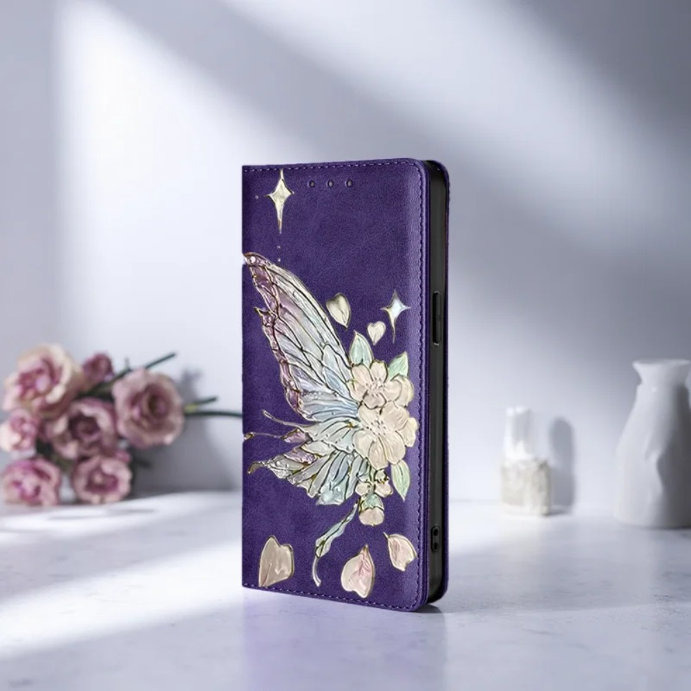 Wallets - Painted Magnetic Flip Leather Wallet Case