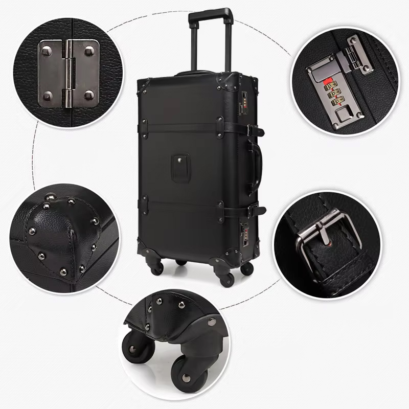 New Retro Rolling Luggage Spin - огляд і ціна Retro Vintage Trunk Suitcase