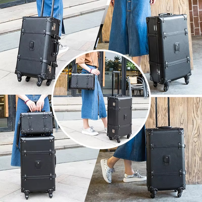 New Retro Rolling Luggage Spin - огляд і ціна Retro Vintage Trunk Suitcase