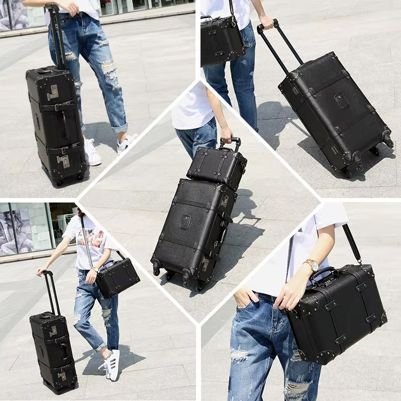 New Retro Rolling Luggage Spin - огляд і ціна Retro Vintage Trunk Suitcase