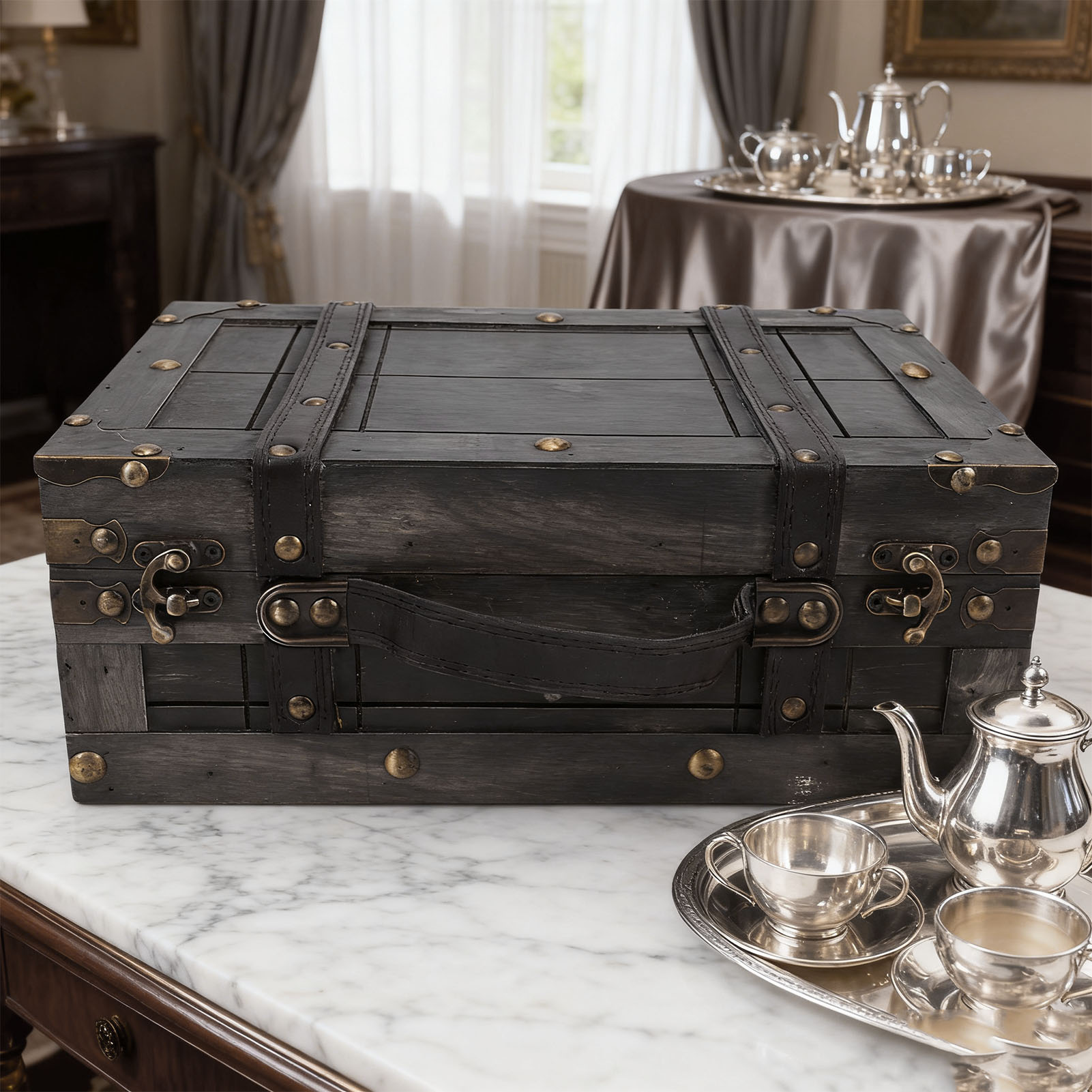 Wood Storage Trunk Wooden Ches - огляд і ціна Retro Vintage Trunk Suitcase
