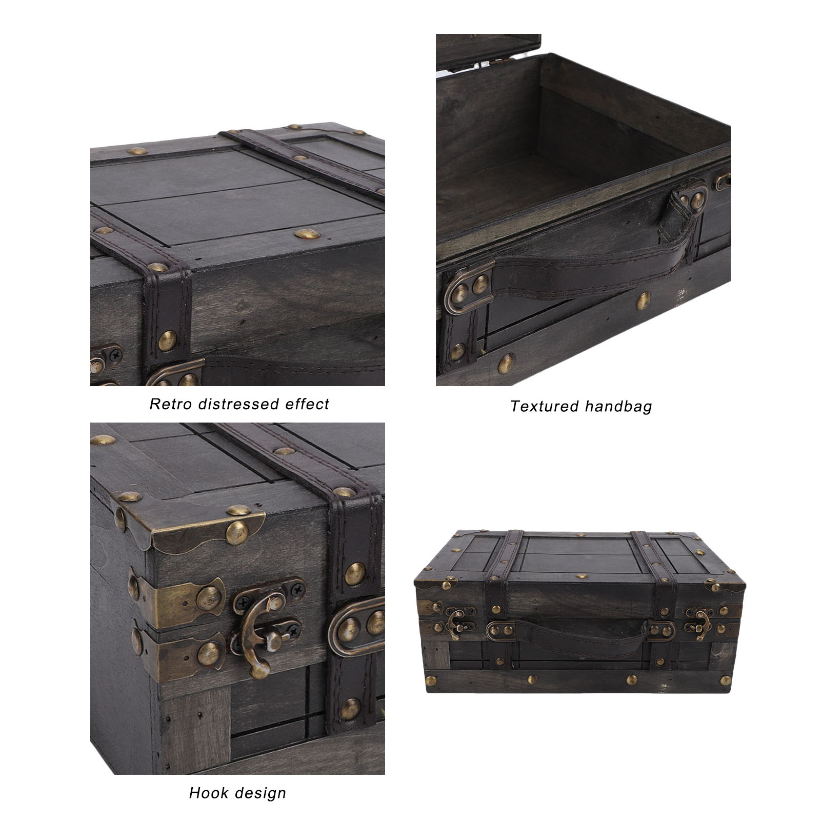 Wood Storage Trunk Wooden Ches - огляд і ціна Retro Vintage Trunk Suitcase