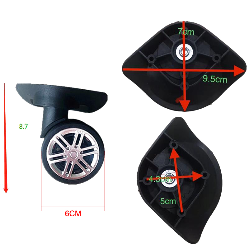 4pcs Silent Universal Wheels R - огляд і ціна Silent Replacement Luggage Wheels