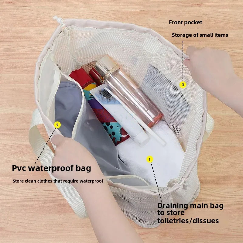 Large Capacity Beach Bag Drain - огляд і ціна Cosmetic Bags