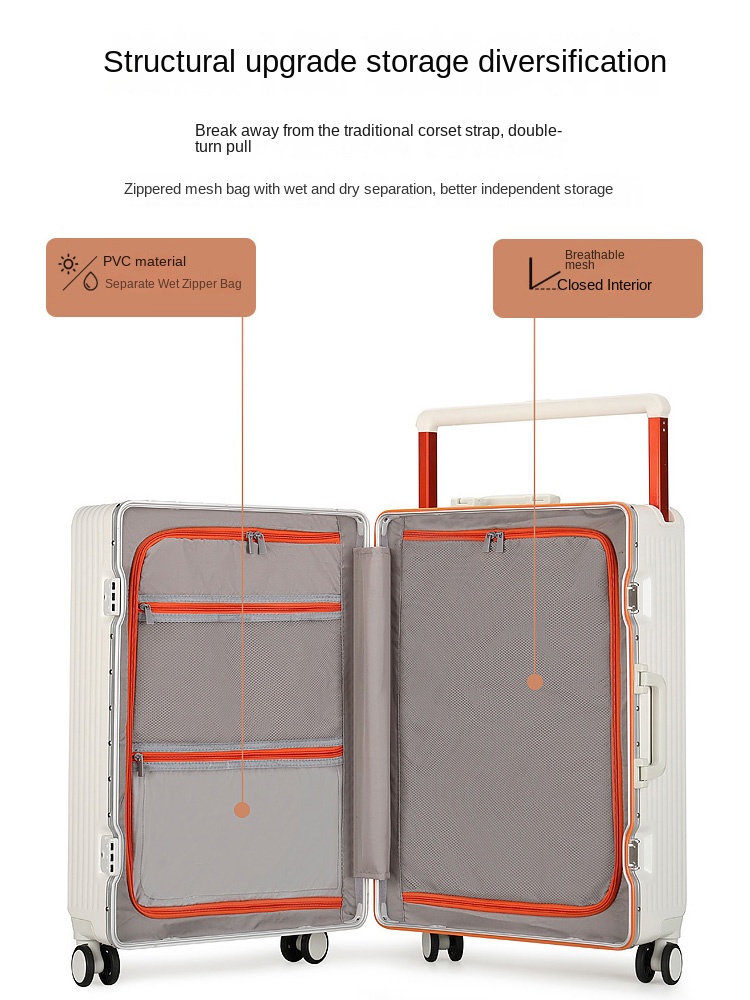 New Wide Handle Suitcase on Wh - огляд і ціна Aluminum Frame Carry On Luggage