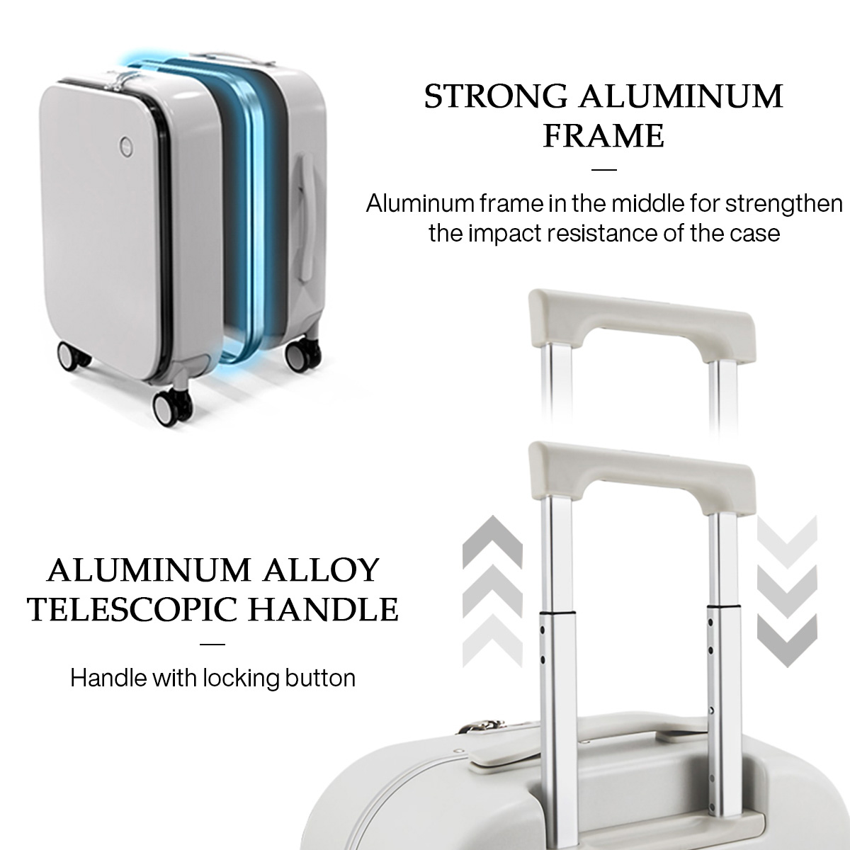 Mixi Patent Design Aluminum Fr - огляд і ціна Aluminum Frame Carry On Luggage