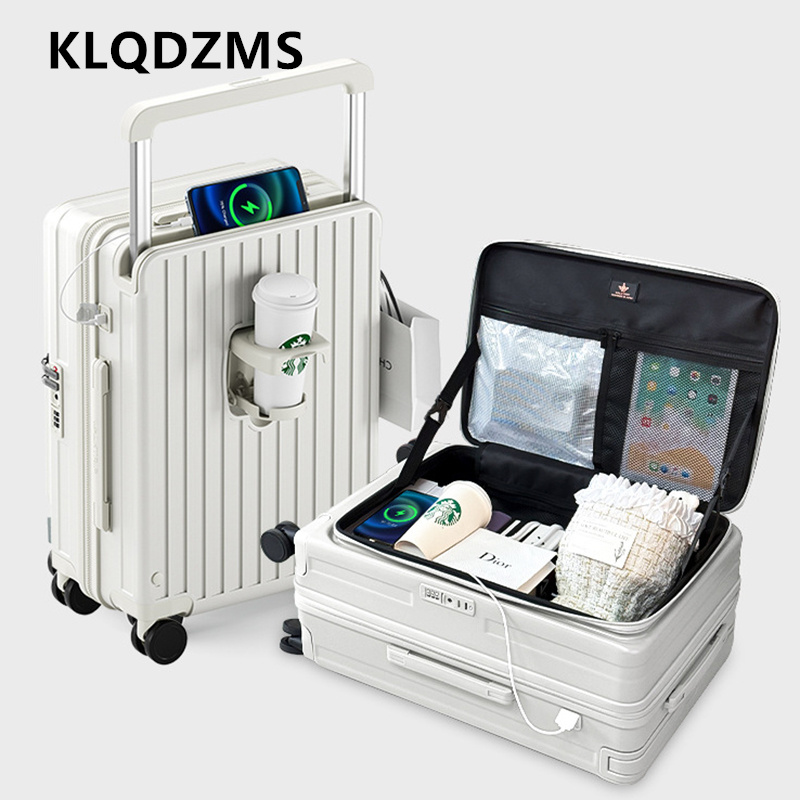 KLQDZMS Charging Suitcase Fron - огляд і ціна Front Opening Laptop Luggage 24 Inch