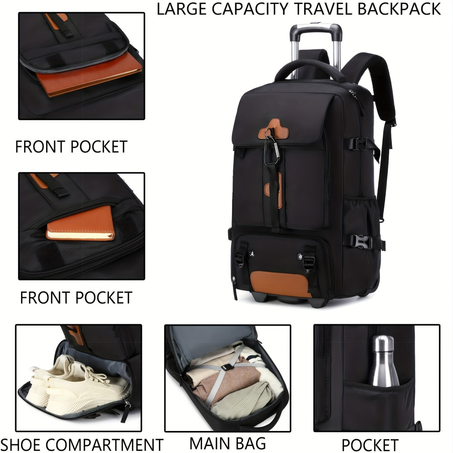 Rolling Backpack Large Capacit - огляд і ціна Foldable Rolling Luggage Bag
