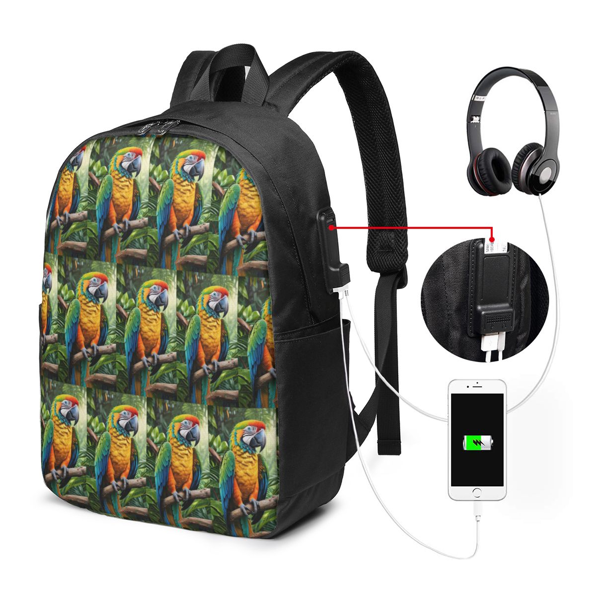Cute Macaw Parrots Backpack Tr - огляд і ціна Backpacks