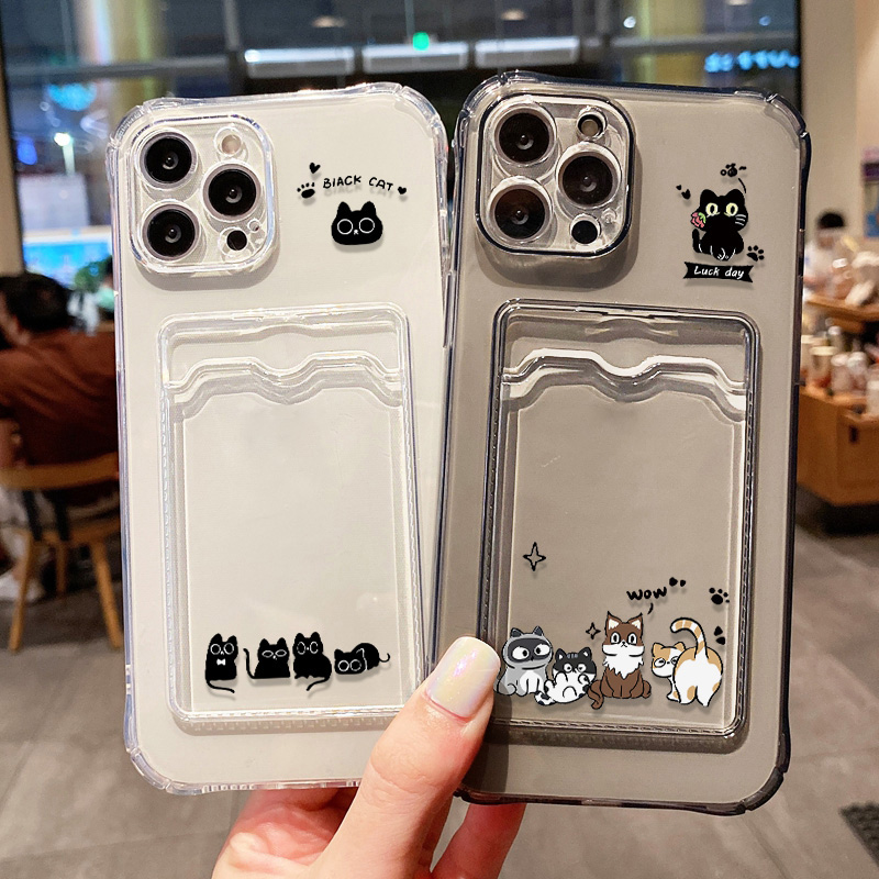 Cute Black Cat Phone Case For  - огляд і ціна Wallets