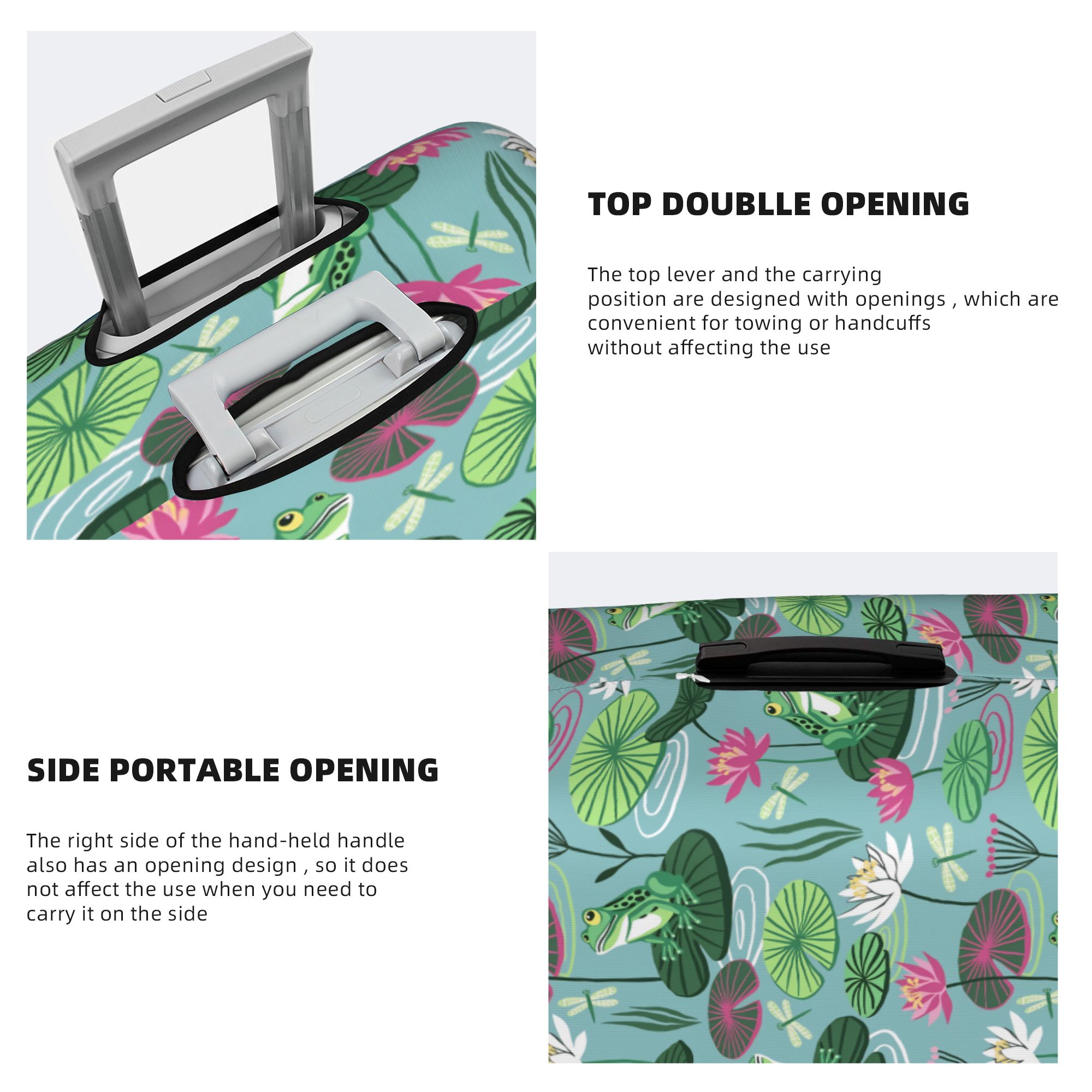 Frogs and water lilies Travel  - огляд і ціна Waterproof Suitcase Cover Protector